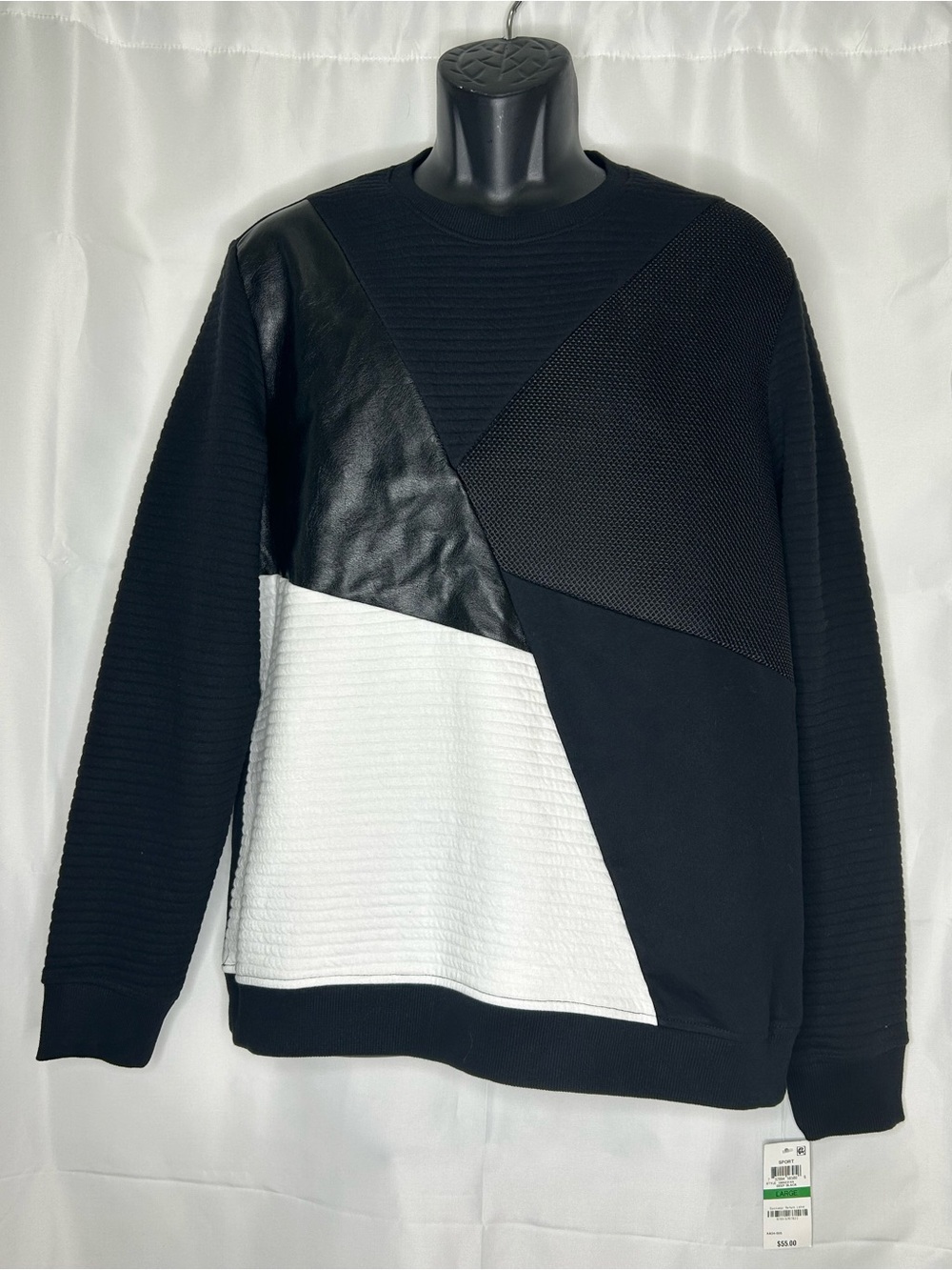 INC International Concepts Men’s Colorblock Textured Sweatshirt Large NWT